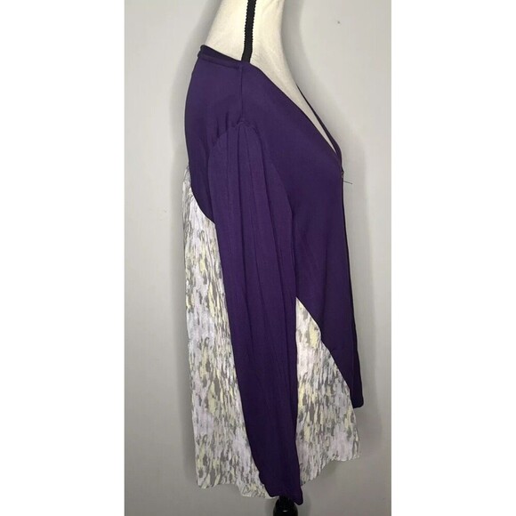 LOGO  Lori Goldstein Women's PURPLE Long Sleeve Button Front Cardigan Sz Large - Picture 5 of 8